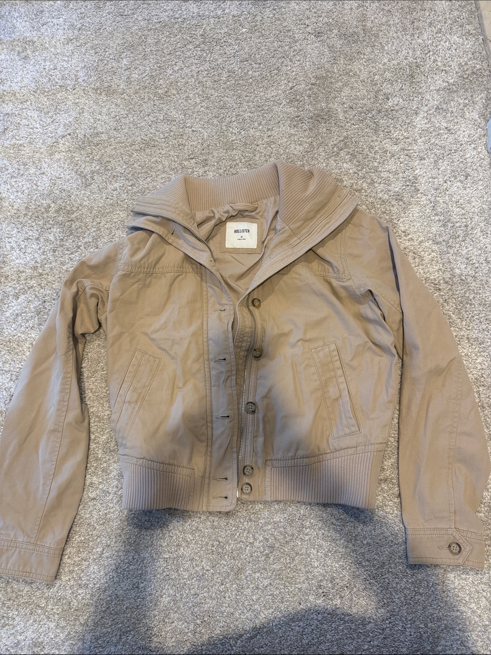 Hollister Women's Beige Taupe Bomber Jacket